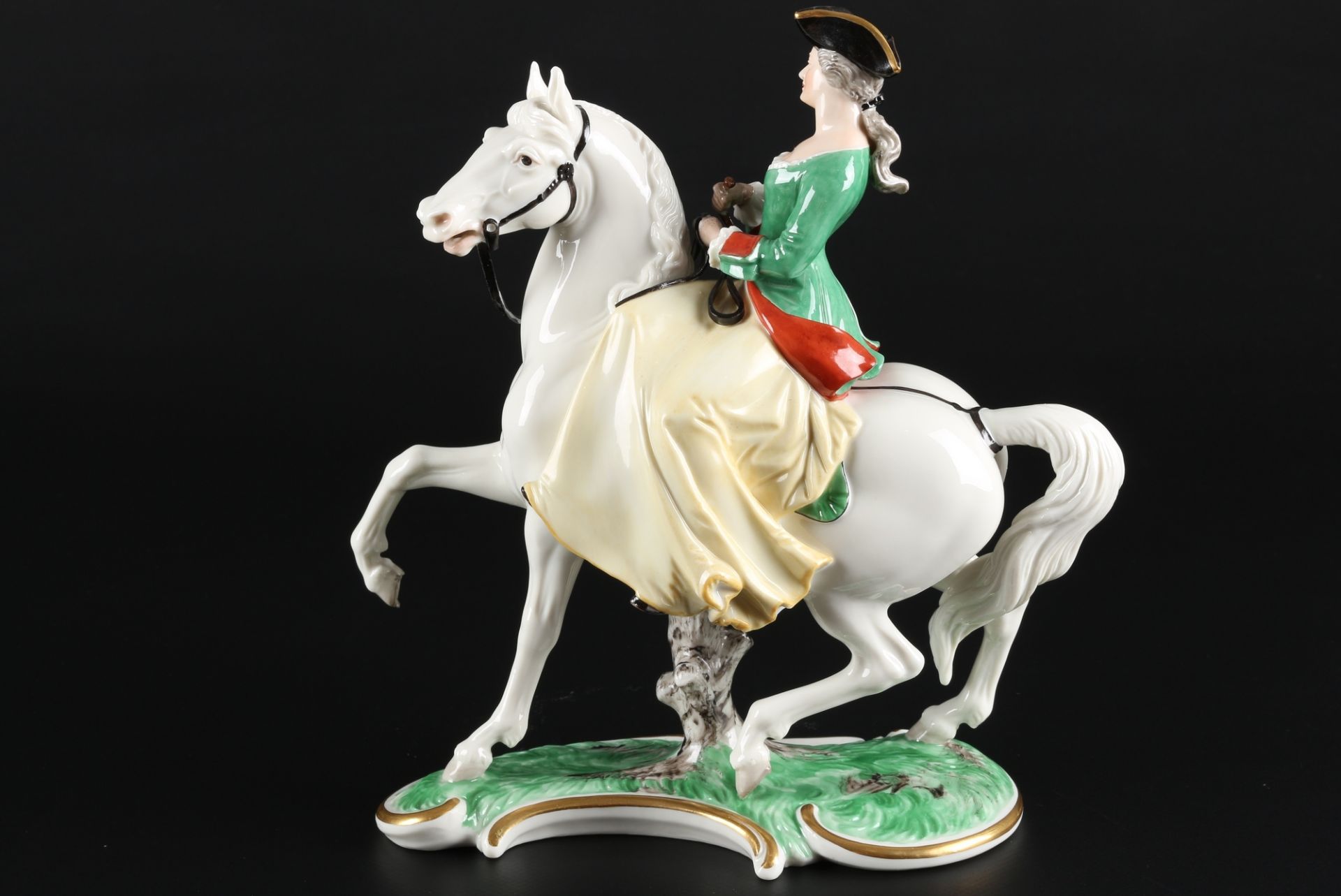 Nymphenburg Rote Jagd Reiterin, horsewoman figure, - Image 3 of 7