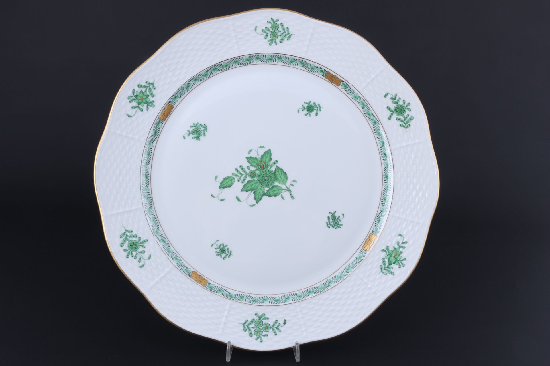 Herend Apponyi Vert 8 Teegedecke mit Tortenplatte, tea cups with cake dish, - Bild 3 aus 4