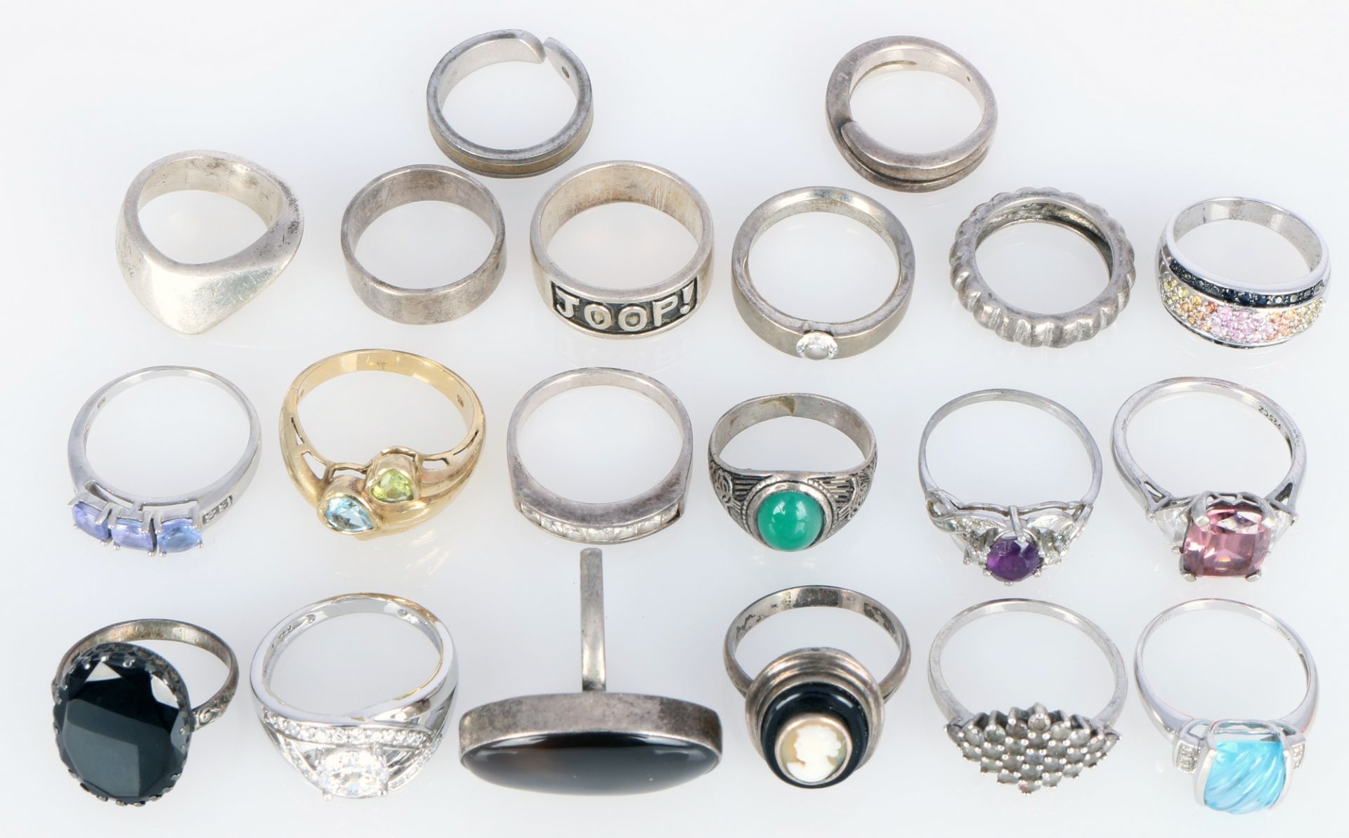 20 Silberringe 800-925 Silber, silver rings,