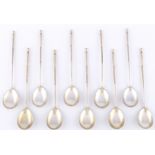 Russland Silber 10 Kaviarlöffel, 84 Zolotniki, russian silver caviar spoons,