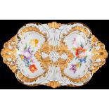 Meissen Prunkschale mit Goldrelief und Blumen, splendor bowl,