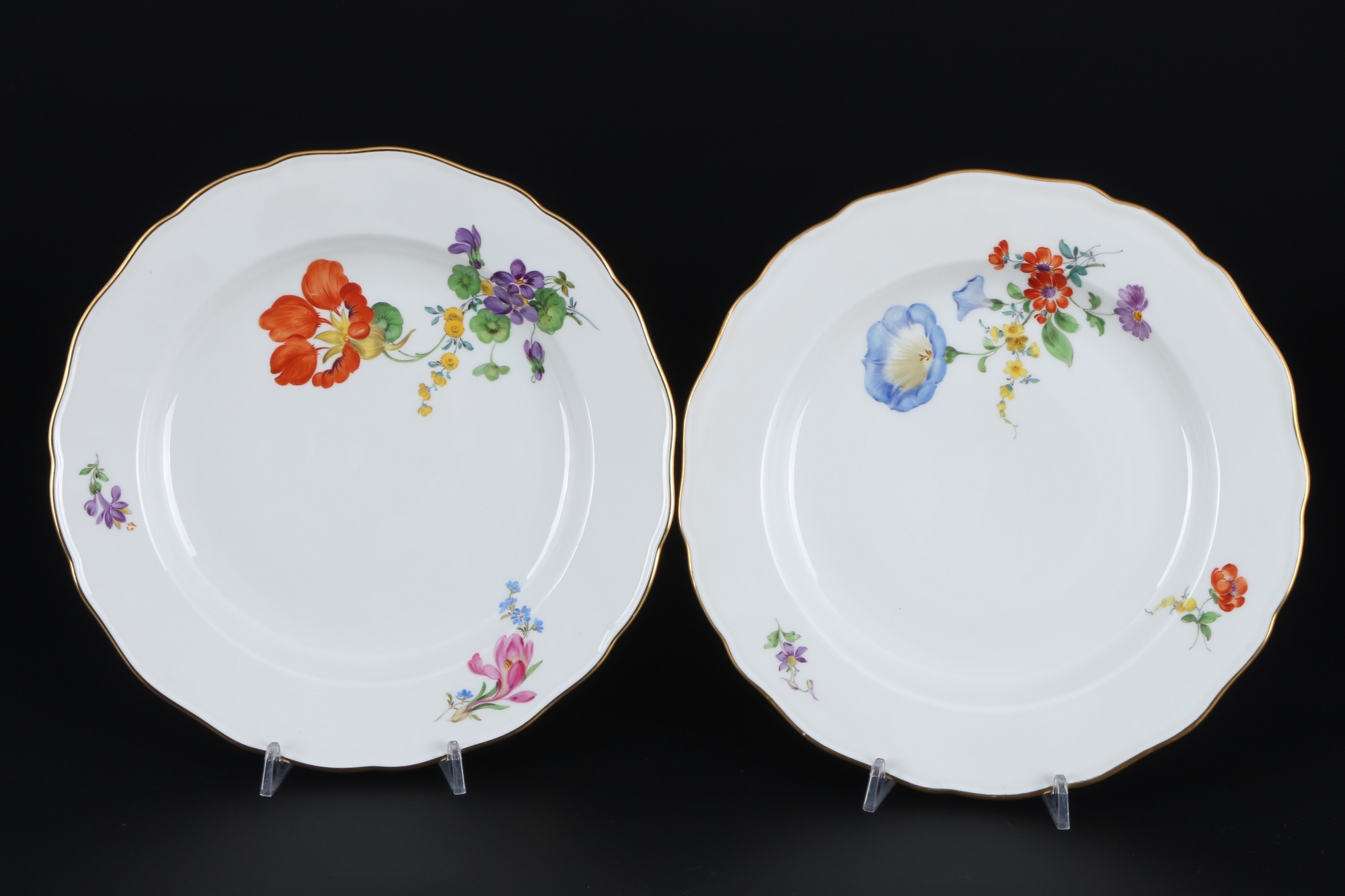 Meissen Blume 5 große Speiseteller und 5 mittlere Teller 1.Wahl, large and small dining plates, - Image 6 of 7