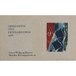 Ernst Wilhelm Nay (1902-1968) Galerieplakat Gesegnetes und erfolgreiches 1966, gallery poster,