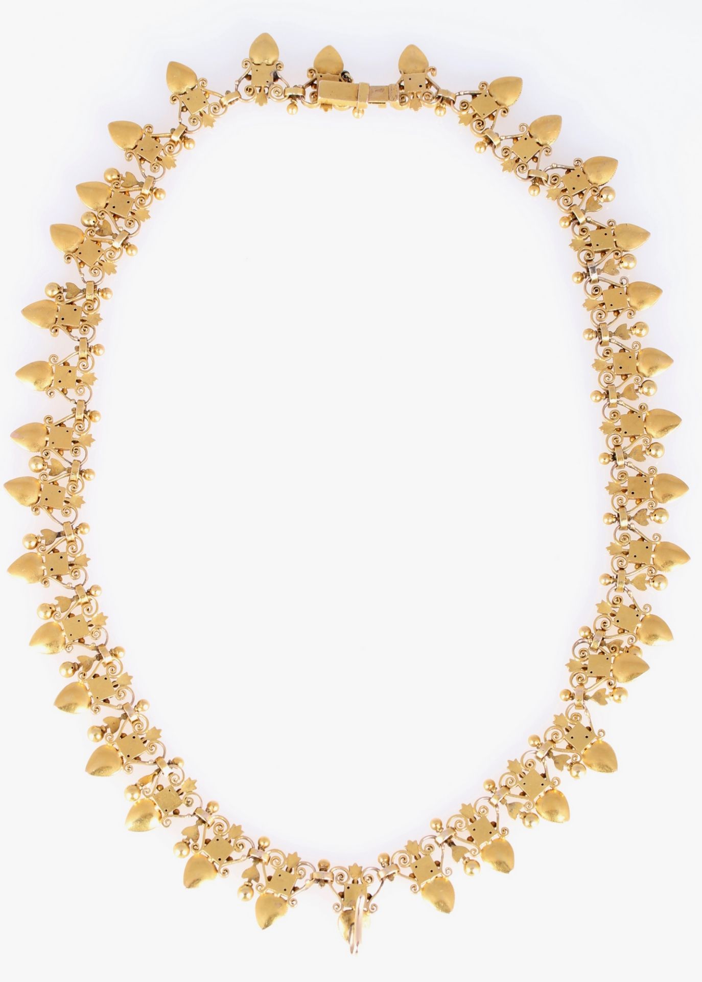 750 Gold Collier Antikschmuck 19. Jahrhundert, 18K gold necklace 19th century, - Bild 2 aus 6