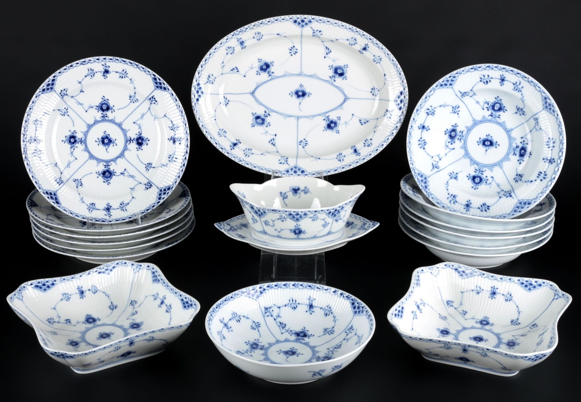 Royal Copenhagen Musselmalet Speiseservice für 6 Personen, dining porcelain,