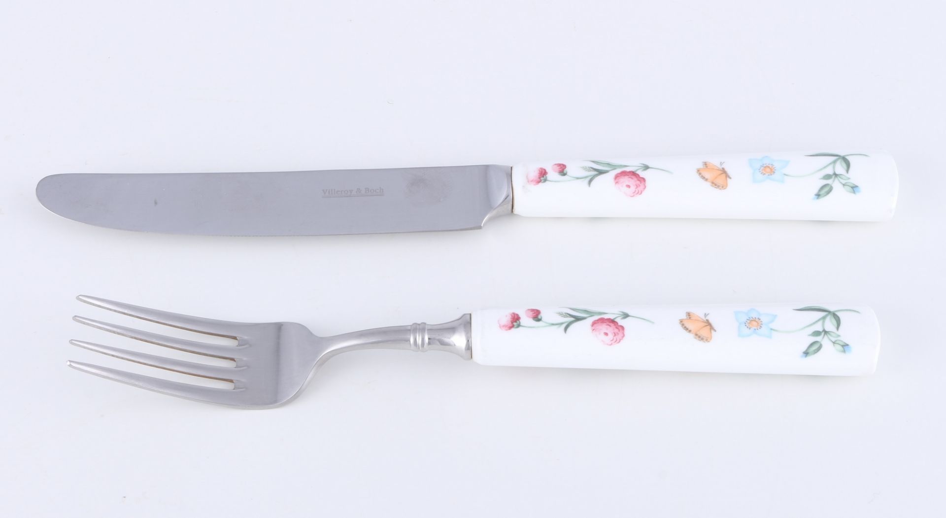 Villeroy & Boch Mariposa 16-teiliges Besteck Konvolut, porcelain cutlery lot, - Image 4 of 6