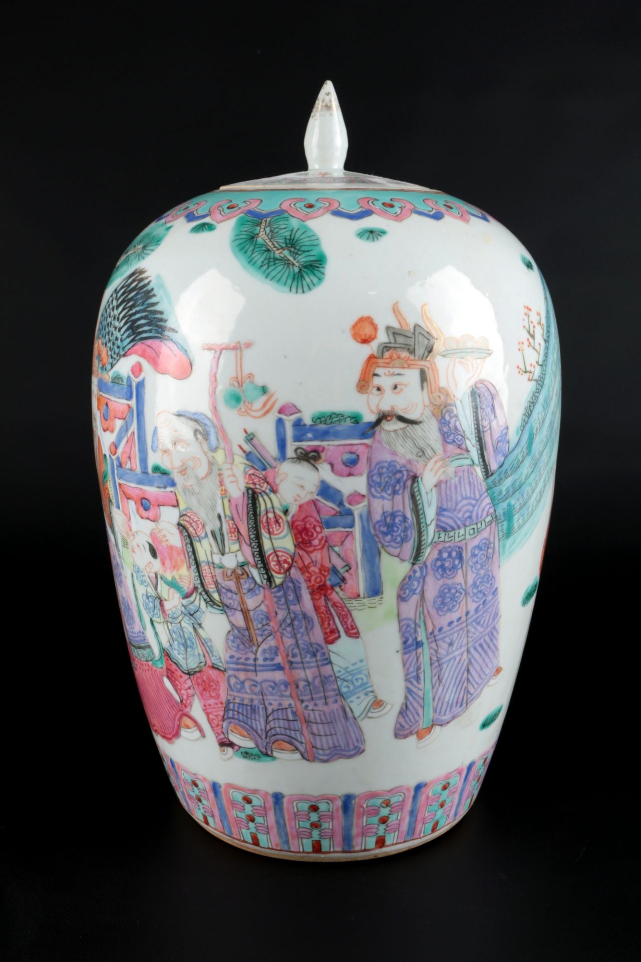 China große Deckelvase Königsdarstellung, chinese lid vase, - Image 2 of 6