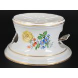 Meissen Blumenmalerei Stövchen mit Teelichthalter, pot warmer,