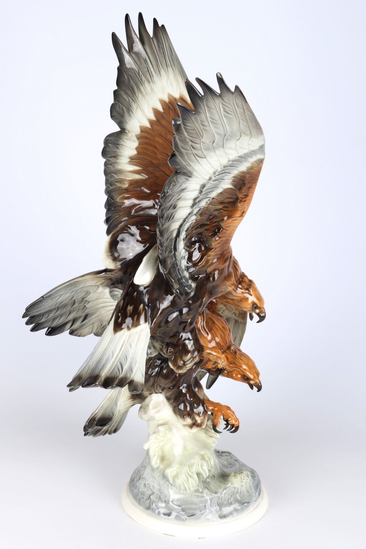 Hutschenreuther riesiger Steinadler / Adlerpaar H 64 cm, porcelain golden eagle, - Image 4 of 6