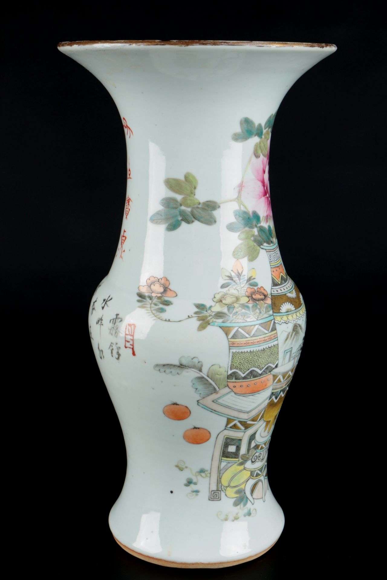 China große Balustervase Qing Dynasty, chinese vase 19th century, - Image 4 of 5