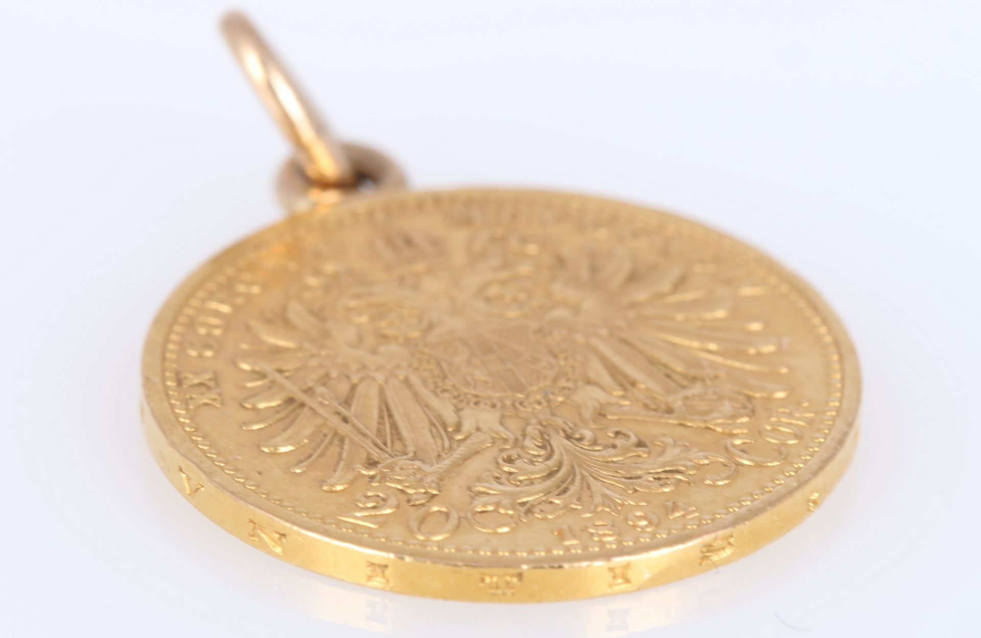 Goldmünze Österreich 20 Kronen 1894 Kaiser Franz Joseph I., austrian gold coin as pendant, - Image 3 of 3