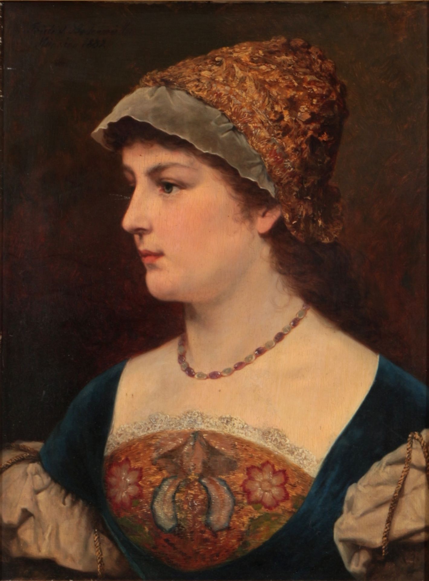 Friedrich Bodenmüller (1845-1913) Portrait einer jungen Frau 1882, portrait of a lady Munich 1882