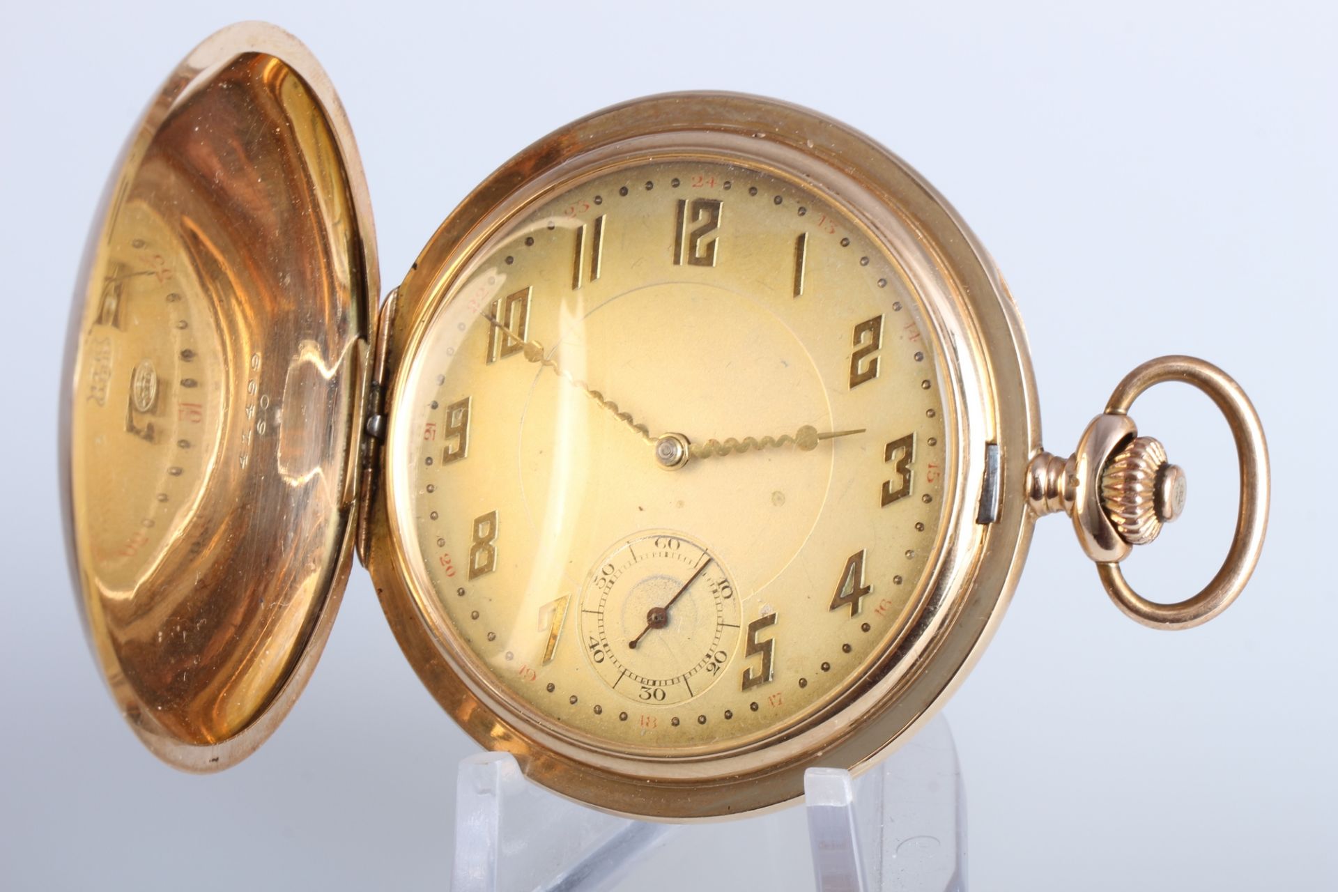 585 Gold große Savonette Herrentaschenuhr, 14K Gold pocket watch,