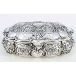 800 Silber große Deckeldose Hanau, silver art nouveau lid box,