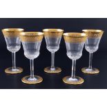 St. Louis Thistle Gold 5 Weingläser, crystal wine glasses,
