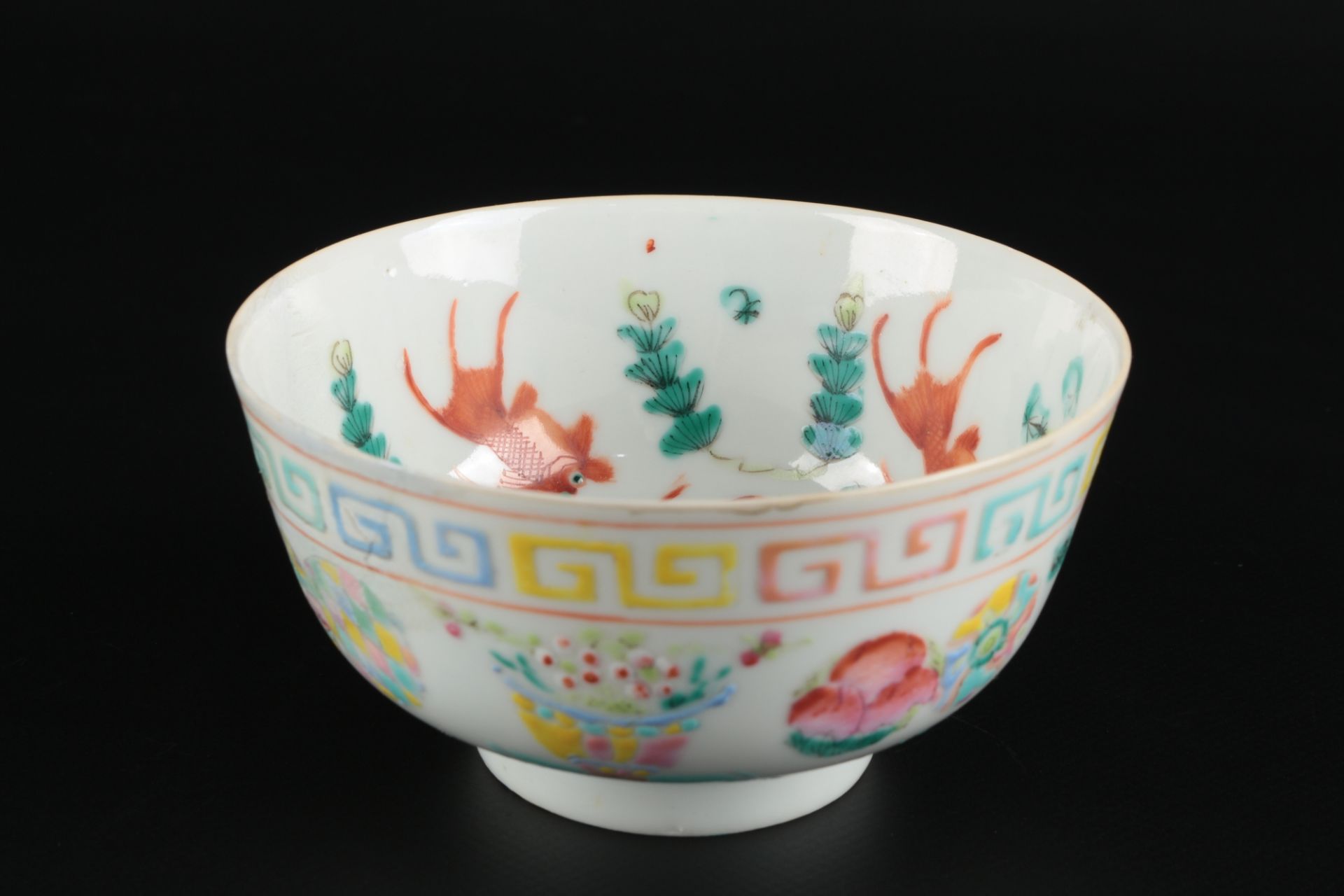 China Reisschale mit Kois Qing-Dynastie, chinese ceramic bowl, - Image 2 of 4