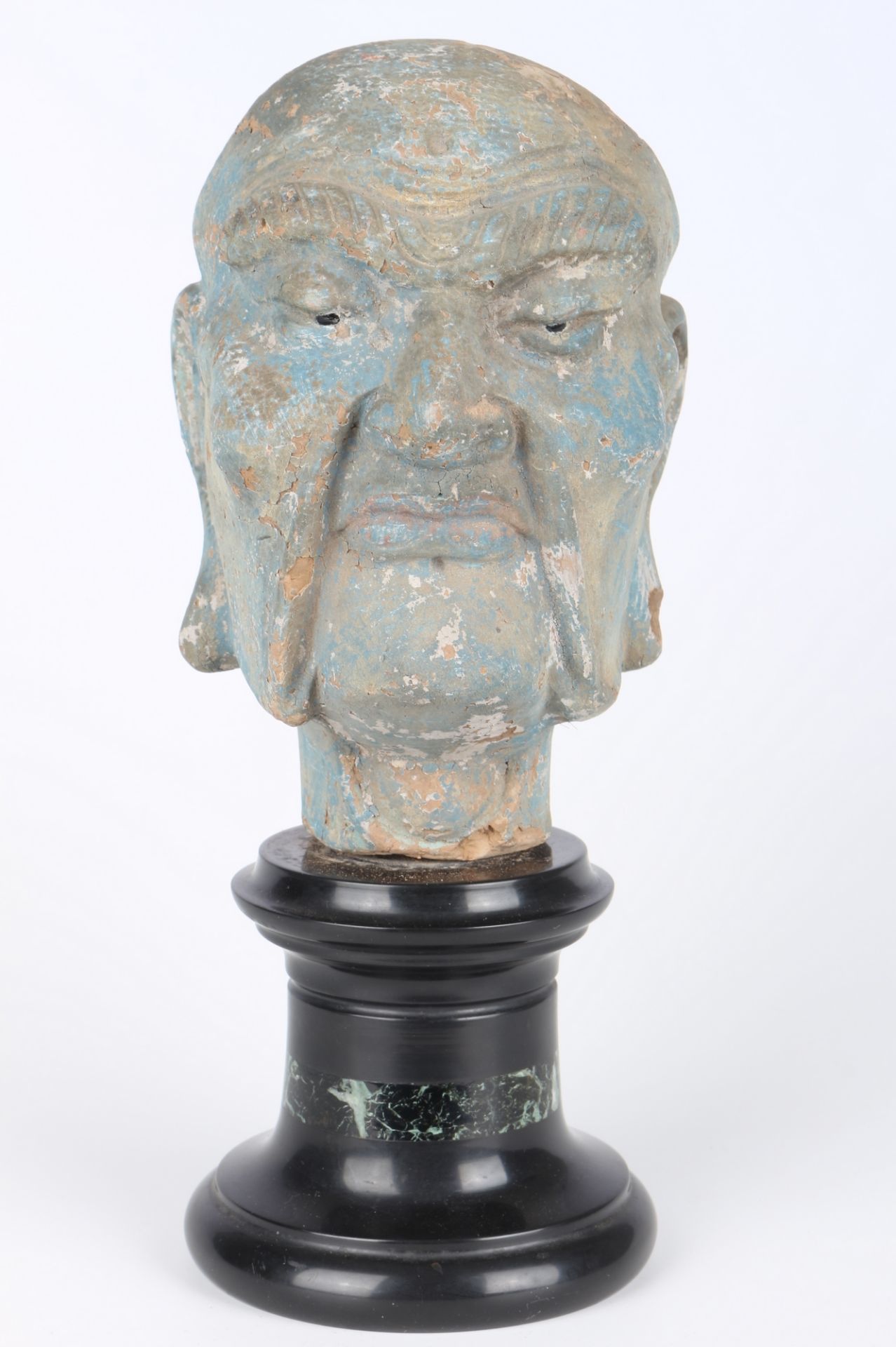 China 18./19. Jahrhundert männlicher Kopf, chinese head 18th/19th century, - Image 2 of 6