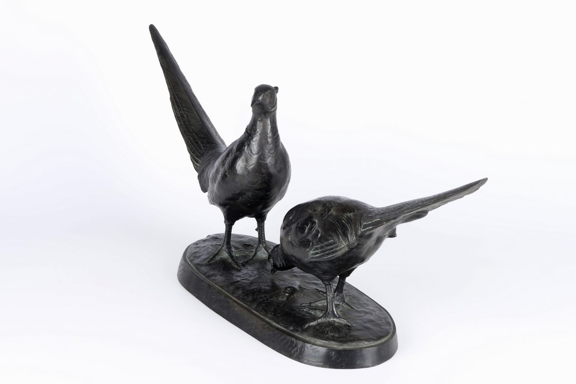Otto Poertzel (1876-1963) Bronze Fasanenpaar, pair of bronze pheasants, - Image 2 of 6