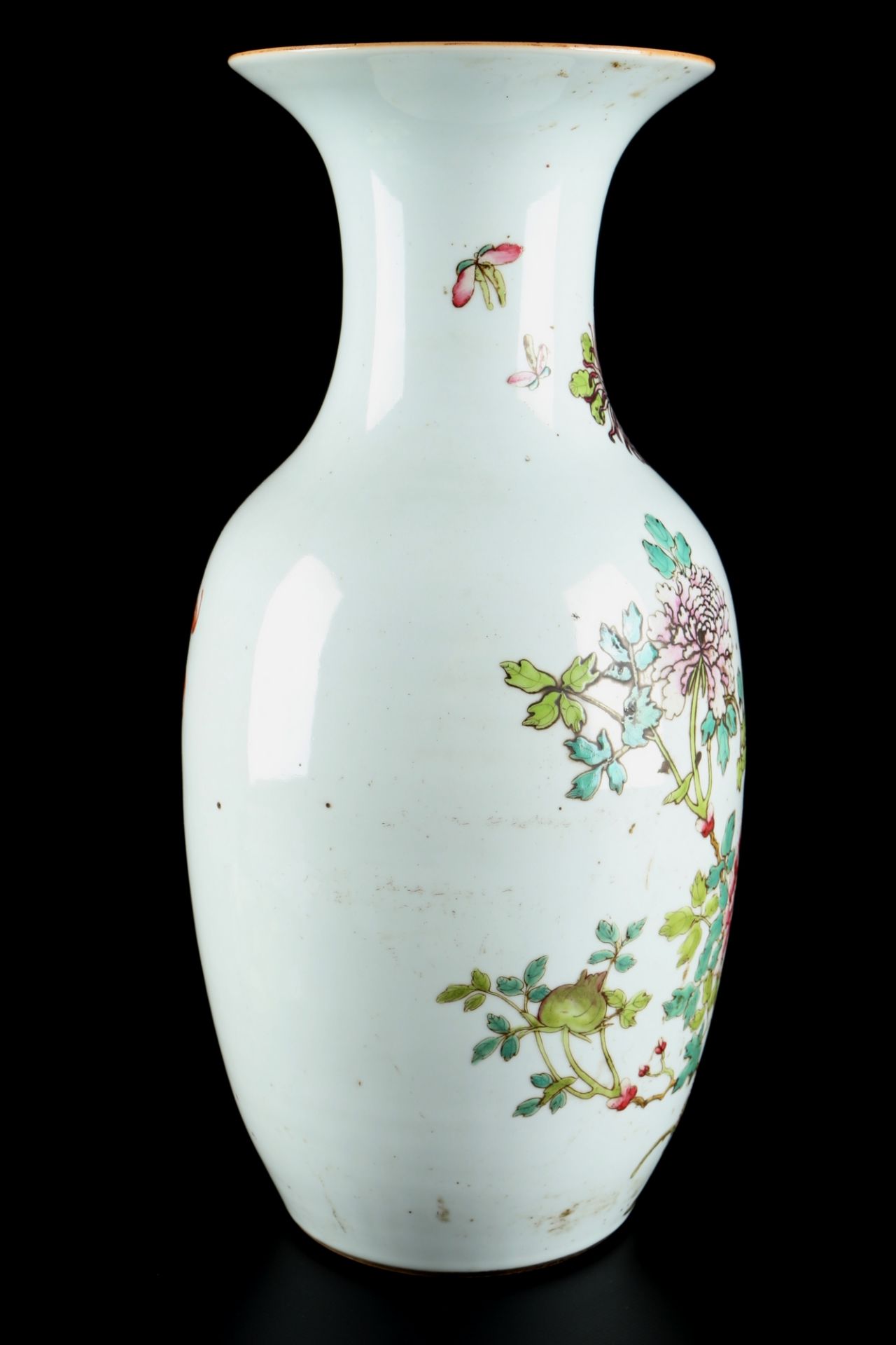 China Vase mit Pfingstrosen Qing-Dynasty um 1900, antique chinese vase, - Image 4 of 5