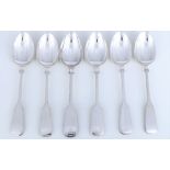 Robbe & Berking Alt-Spaten 925 Silber 6 Menülöffel, R&B sterling silver dining spoons,