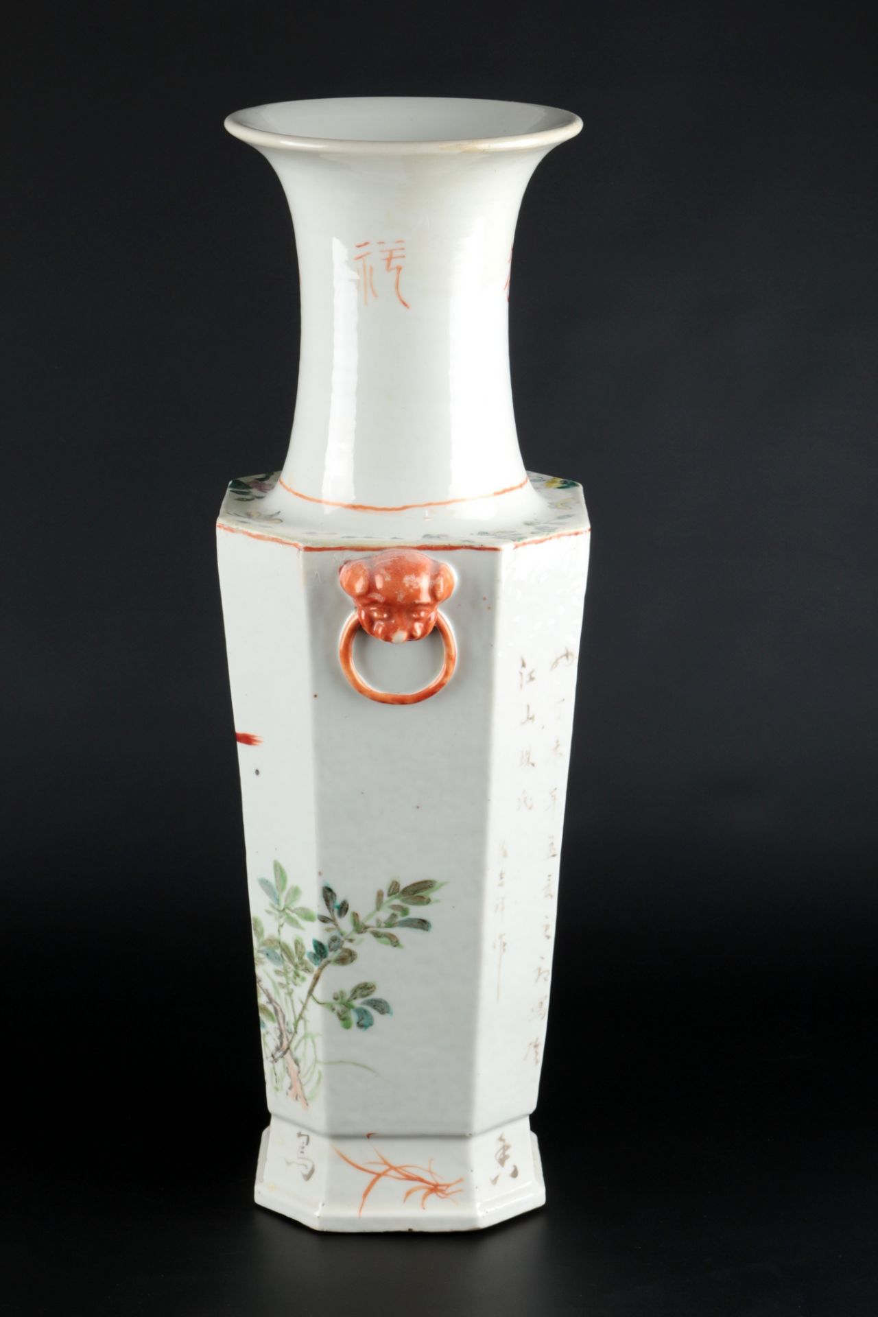 China große oktogonale Vase Qing Dynasty, chinese octagonal vase 19th century, - Image 4 of 5