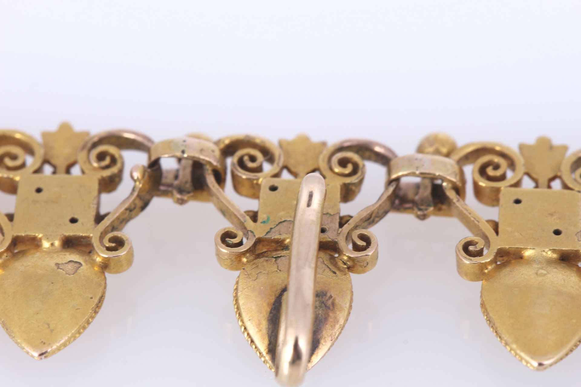 750 Gold Collier Antikschmuck 19. Jahrhundert, 18K gold necklace 19th century, - Bild 5 aus 6