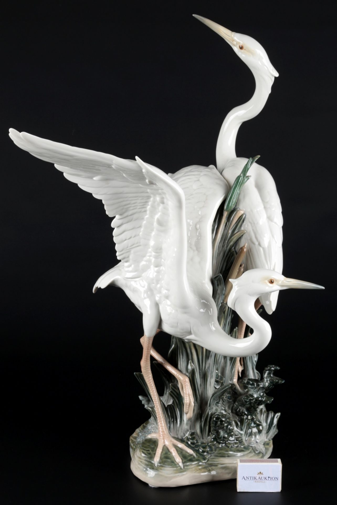 Lladro übergroße Figur Reiher H 57 cm, porcelain herons,