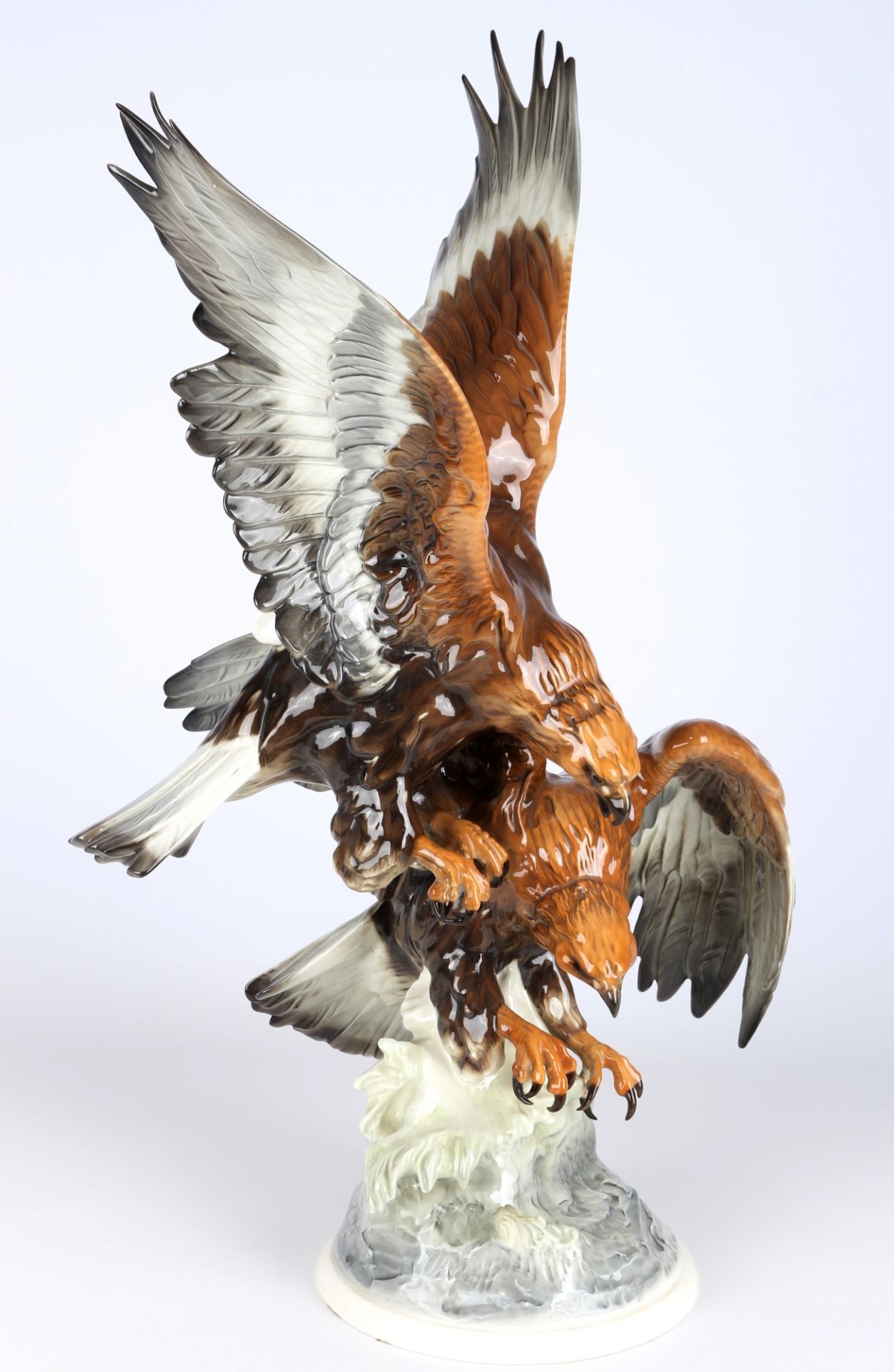 Hutschenreuther riesiger Steinadler / Adlerpaar H 64 cm, porcelain golden eagle,