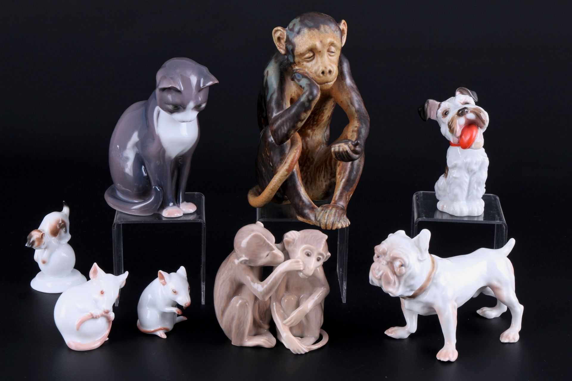 Rosenthal und Bing & Gröndahl 8 Tierfiguren, animal figures,