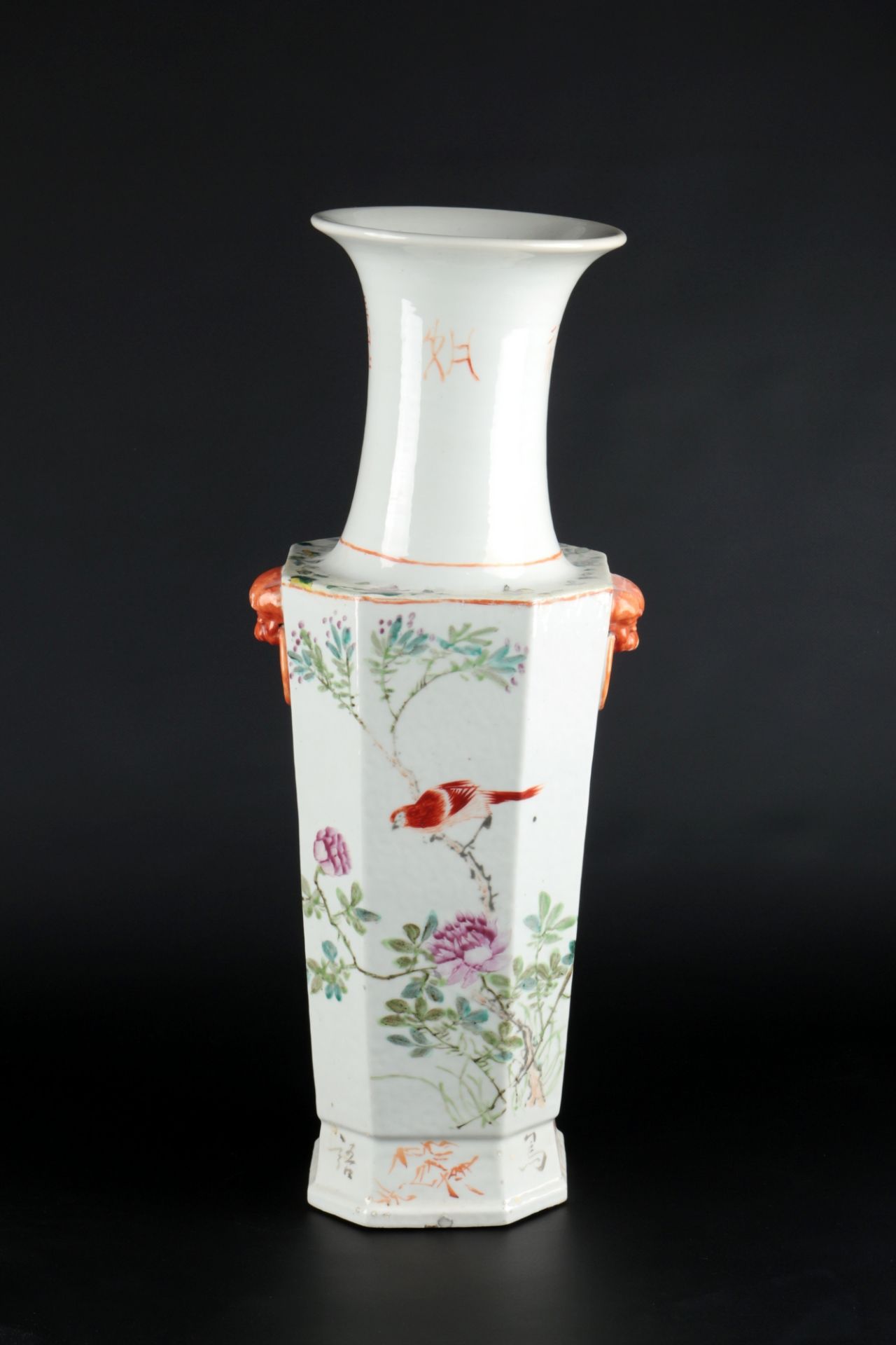 China große oktogonale Vase Qing Dynasty, chinese octagonal vase 19th century, - Image 3 of 5