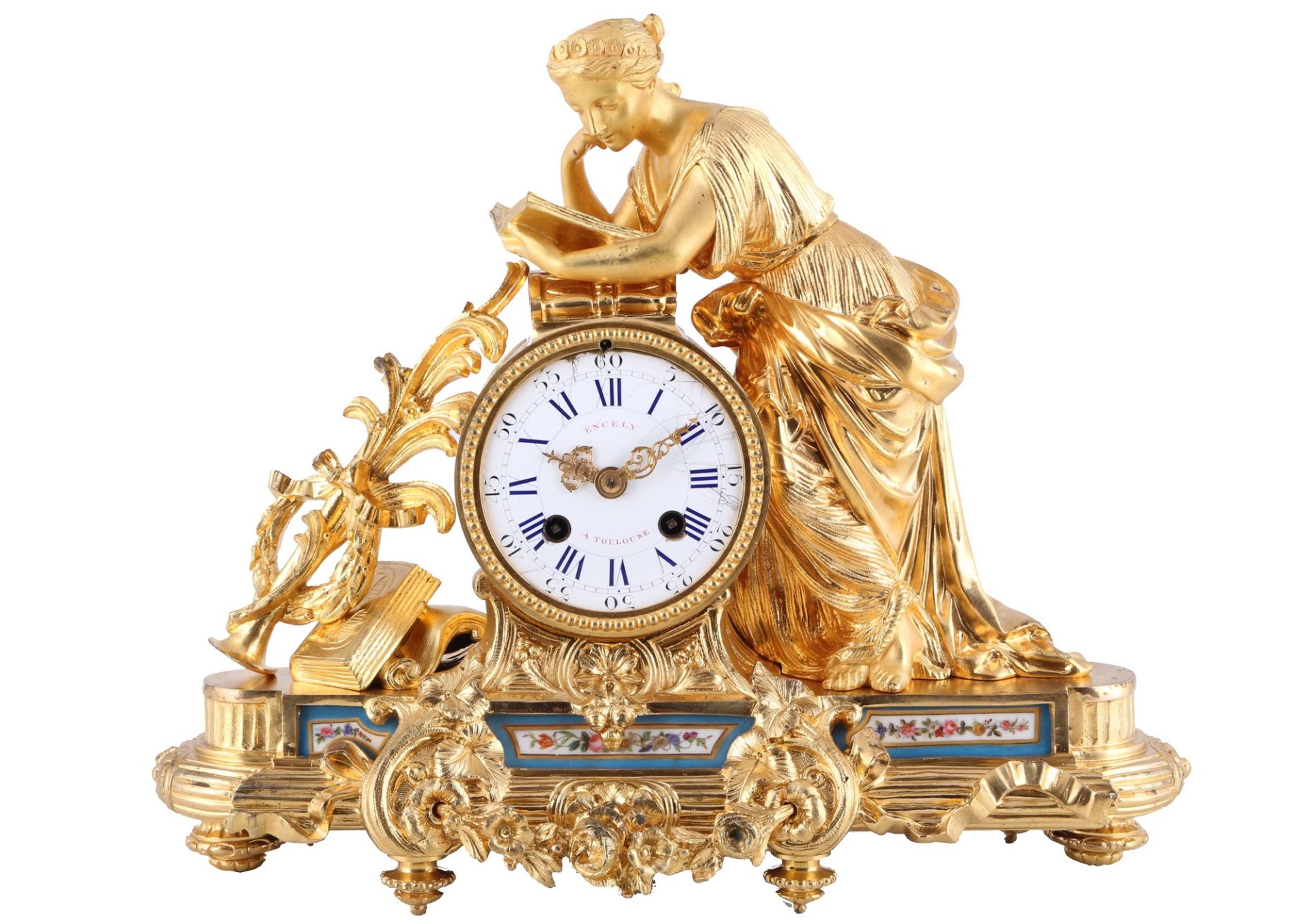 Kaminuhr Bronze 19. Jahrhundert, french bonze mantel clock 19th century,