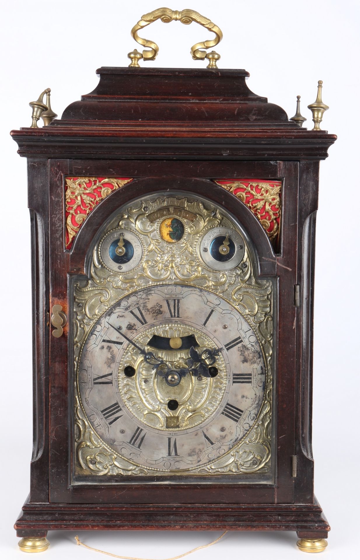 Stockuhr mit Mondphase 18. Jahrhundert, german bracket clock 18th century,