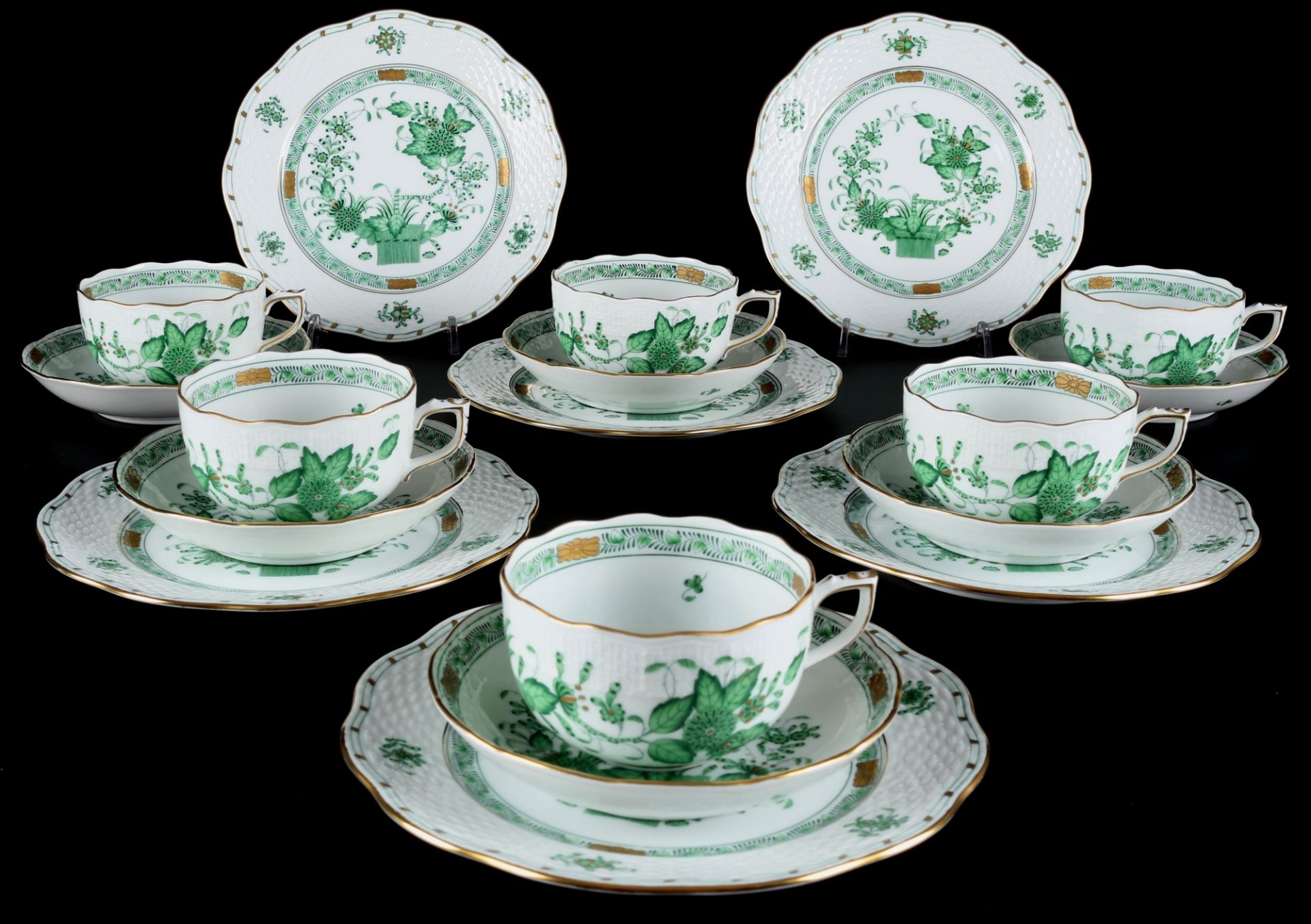 Herend FV Fleur des Indes 6 Teegedecke, tea cups,