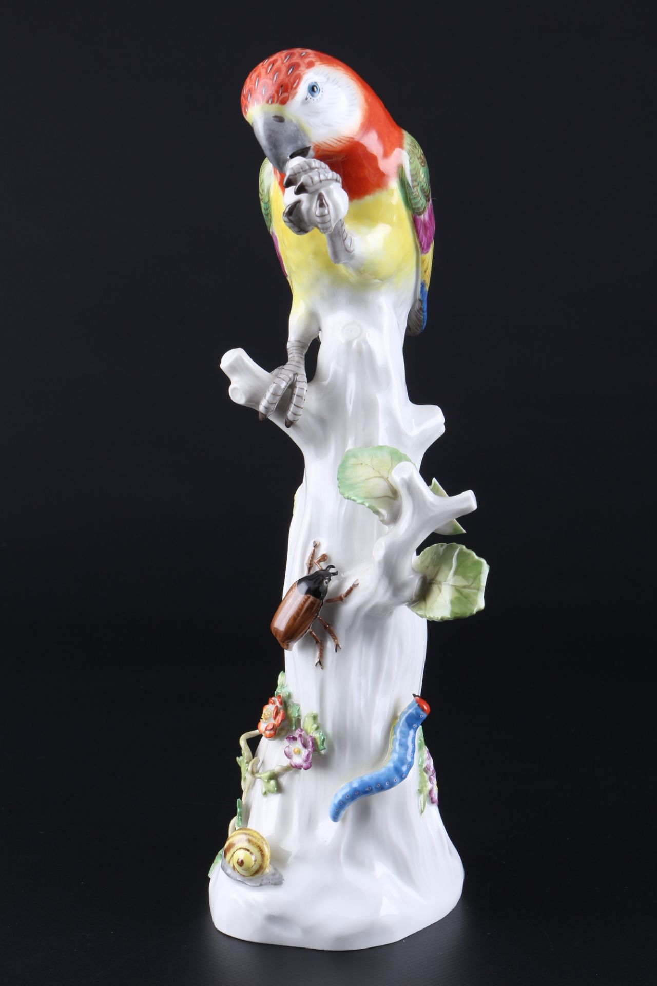 Meissen Papagei auf Baumstumpf 1.Wahl, parrot on tree trunk, - Image 2 of 7