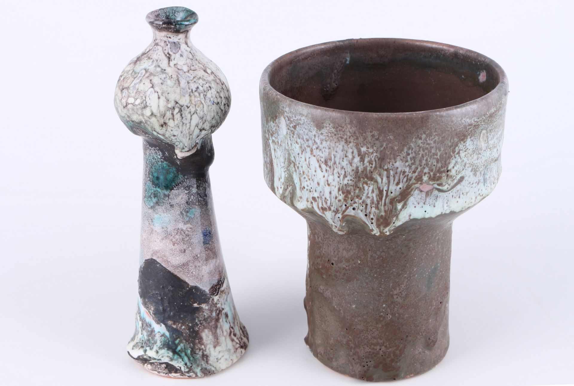 Ingeborg Langelot (*1924) Künstlerkeramiken - 2 Vasen, two vases pottery art, - Image 4 of 5