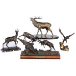 Bronzen - Konvolut von 4 Waldtieren, bronze frest animals,