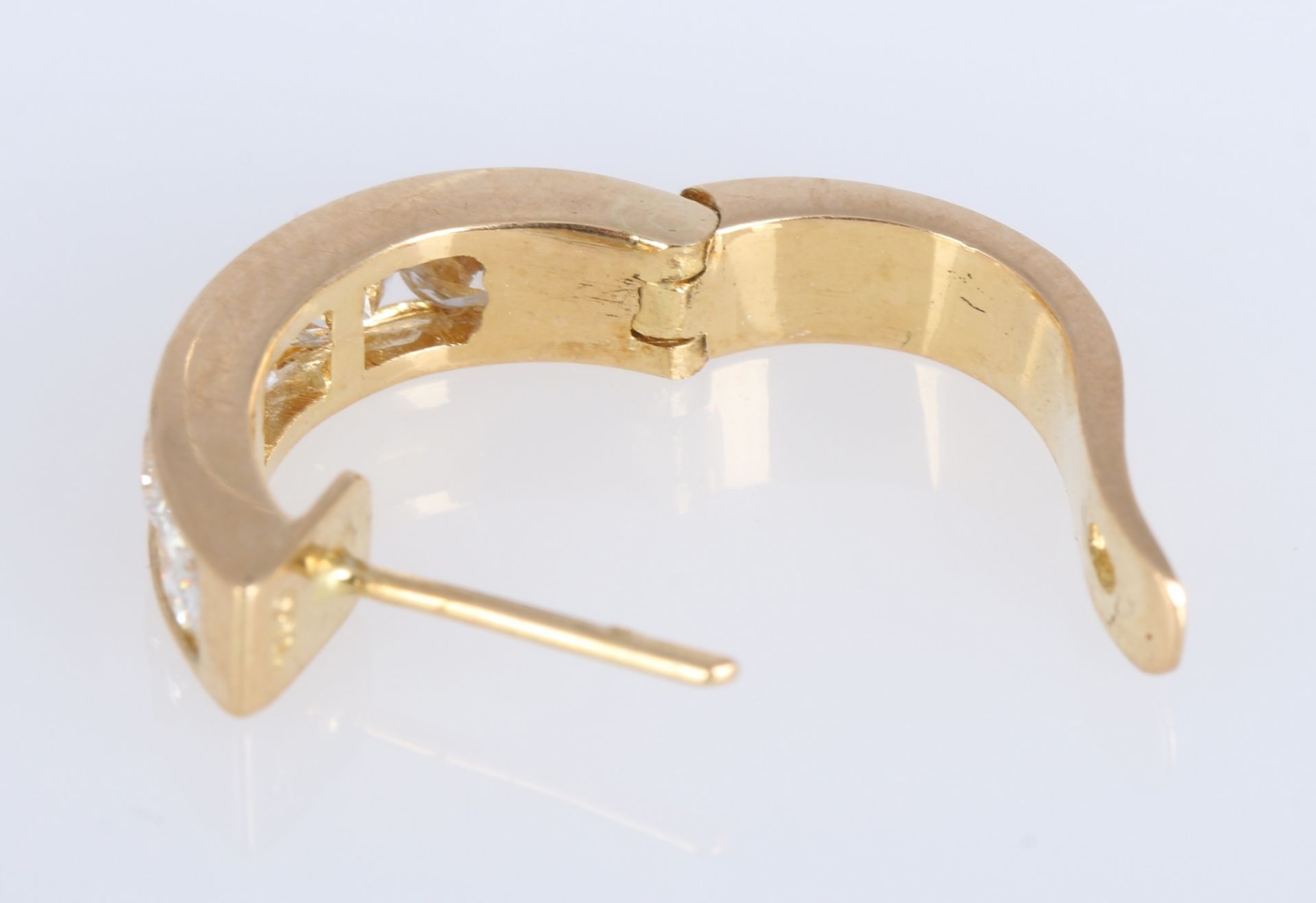 750 Gold Brillant Ohrringe 1,2ct, 18K gold earrings with diamonds, - Bild 4 aus 5