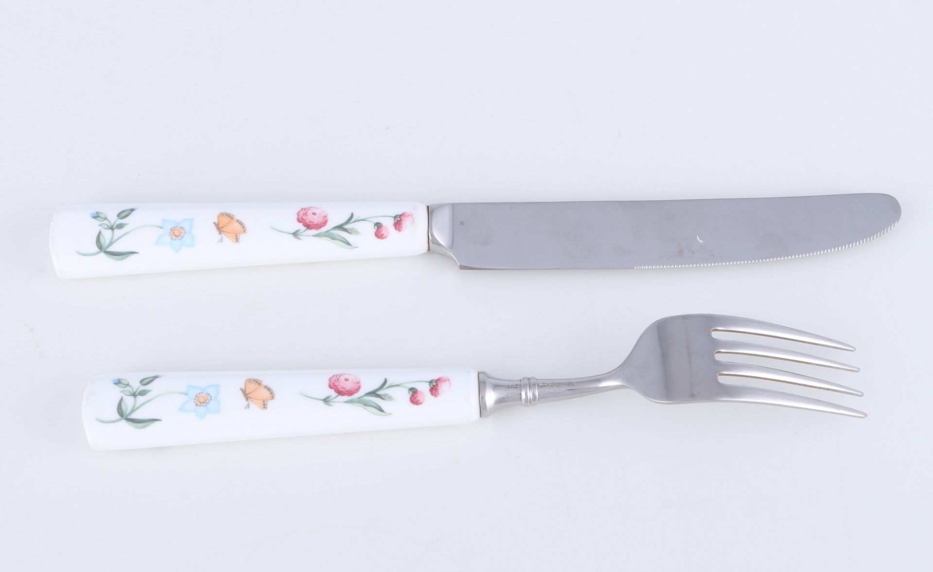 Villeroy & Boch Mariposa 16-teiliges Besteck Konvolut, porcelain cutlery lot, - Image 5 of 6