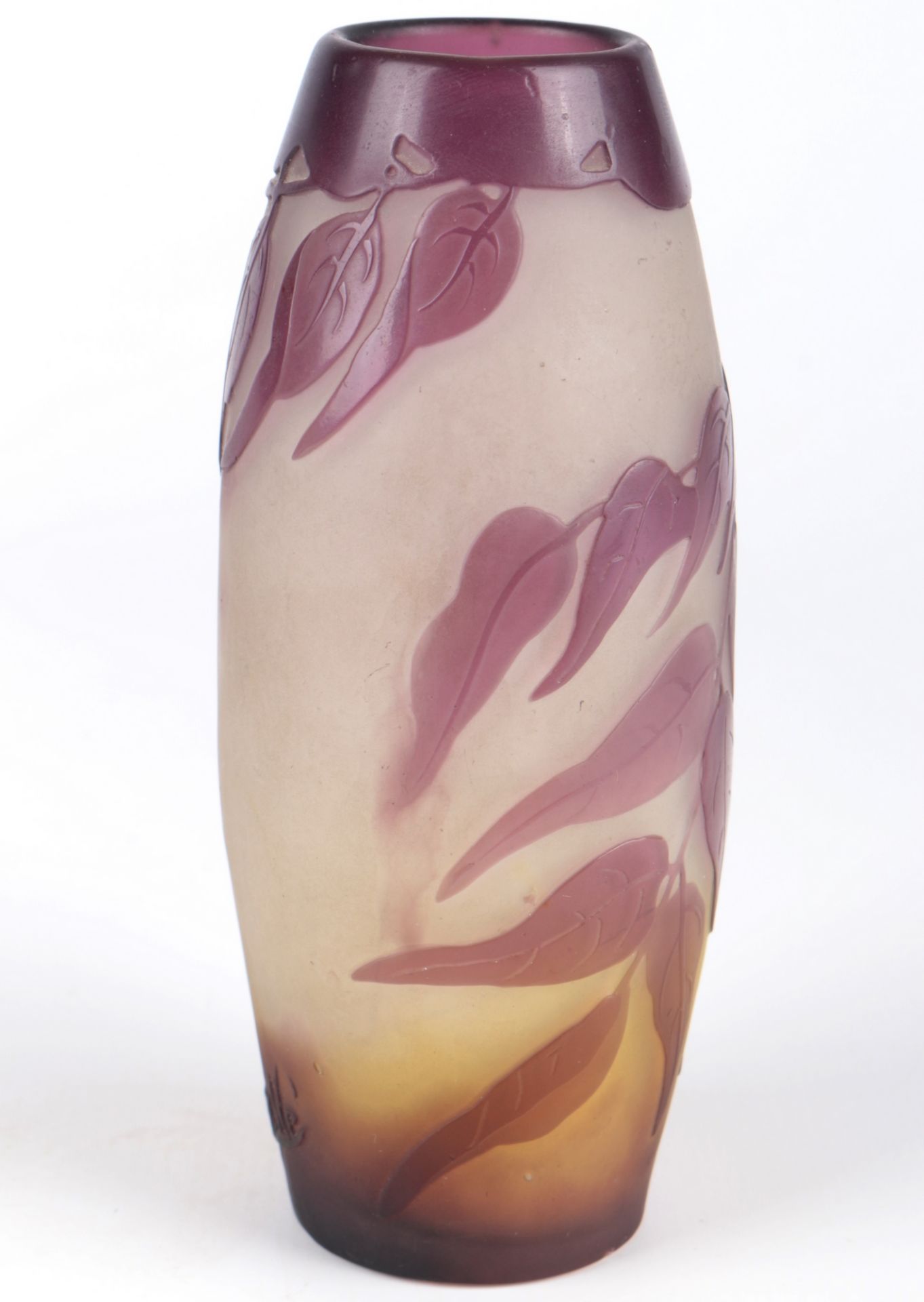 Emile Galle (1846-1904) Jugendstil Vase, french art nouveau glass vase, - Bild 3 aus 6
