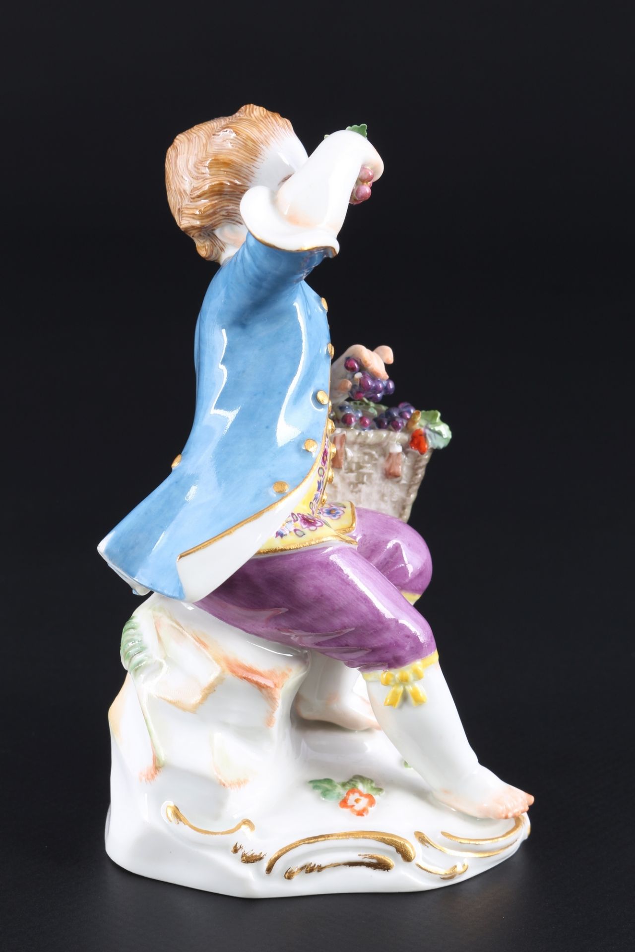 Meissen Gärtnerkind mit Traubenkorb 1.Wahl, gardeners child with grape basket, - Image 4 of 7