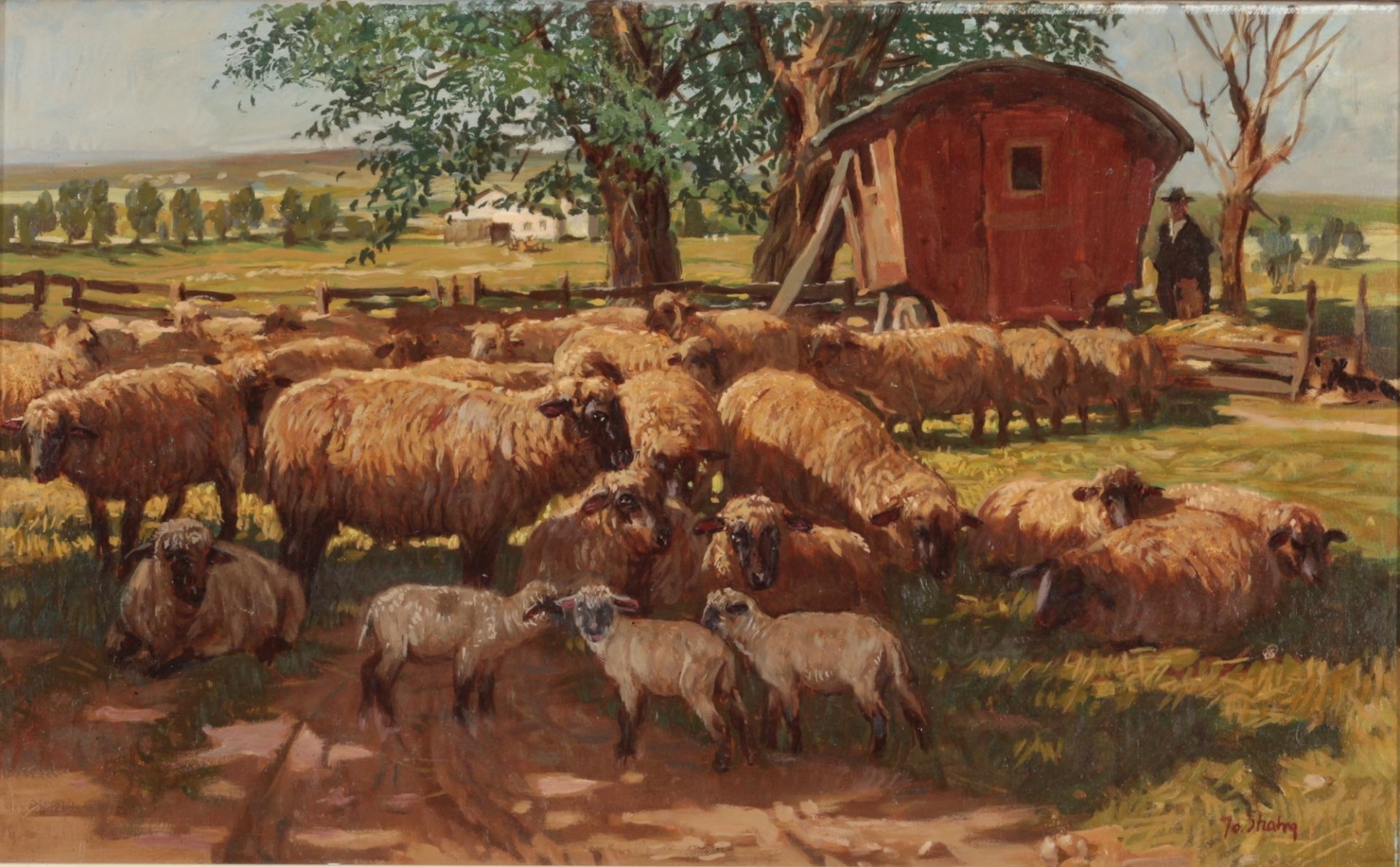 Peter Josef Strahn (1904-1997) Schafherde, flock of sheep,