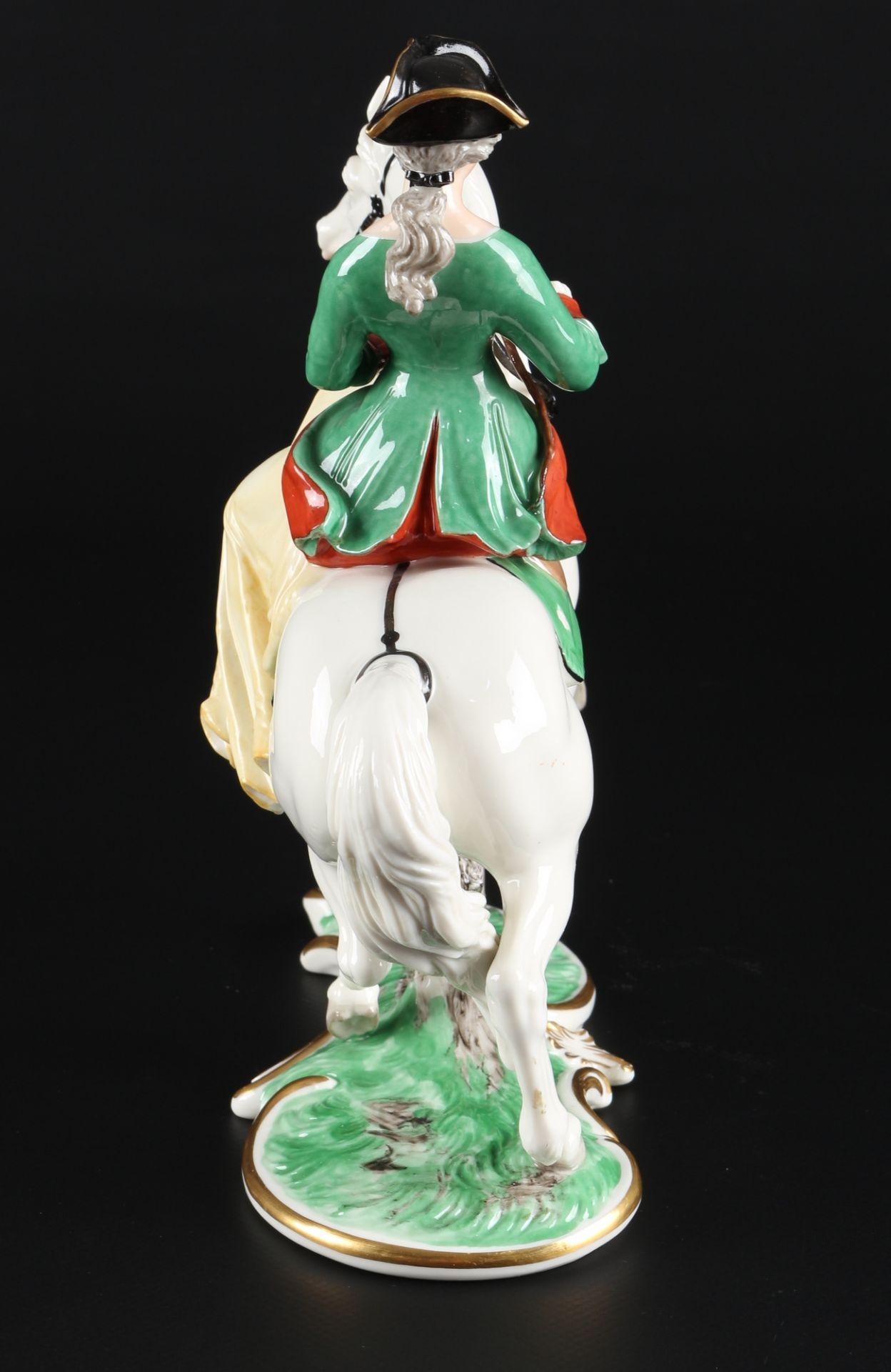 Nymphenburg Rote Jagd Reiterin, horsewoman figure, - Image 4 of 7