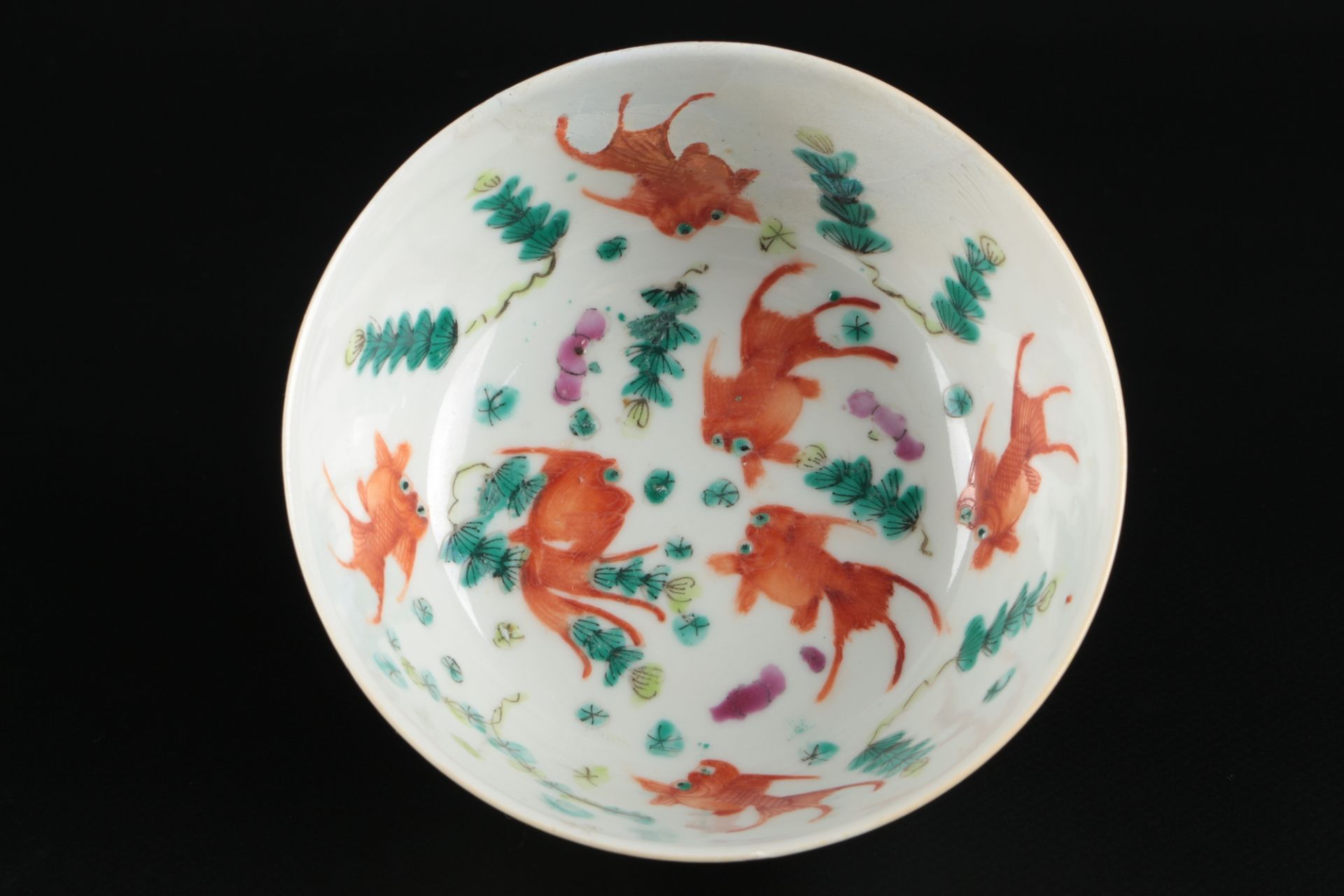 China Reisschale mit Kois Qing-Dynastie, chinese ceramic bowl, - Image 3 of 4