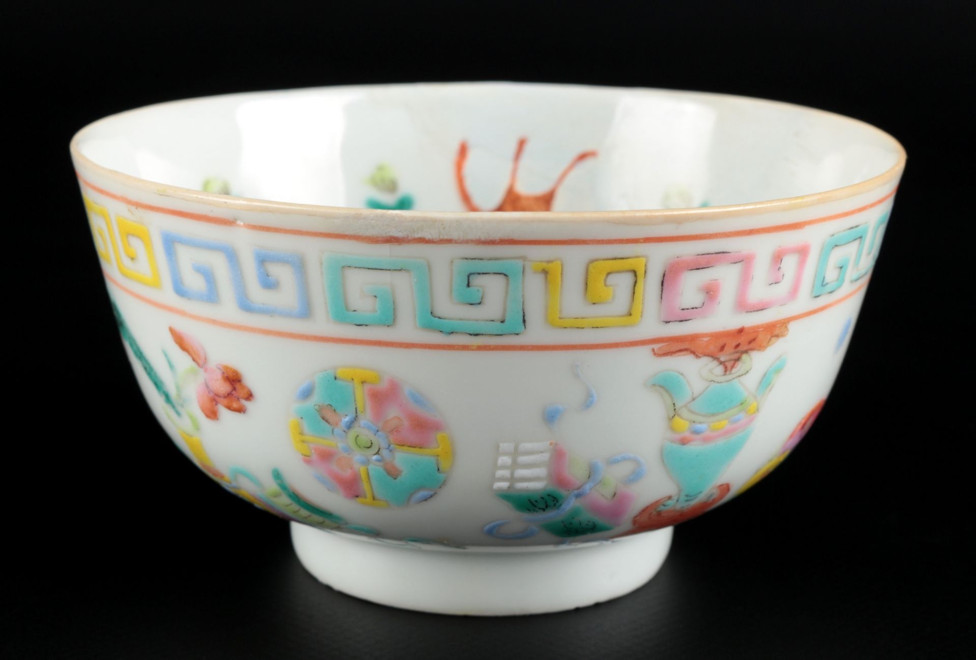 China Reisschale mit Kois Qing-Dynastie, chinese ceramic bowl,