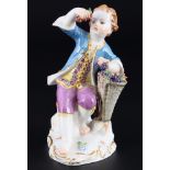 Meissen Gärtnerkind mit Traubenkorb 1.Wahl, gardeners child with grape basket,