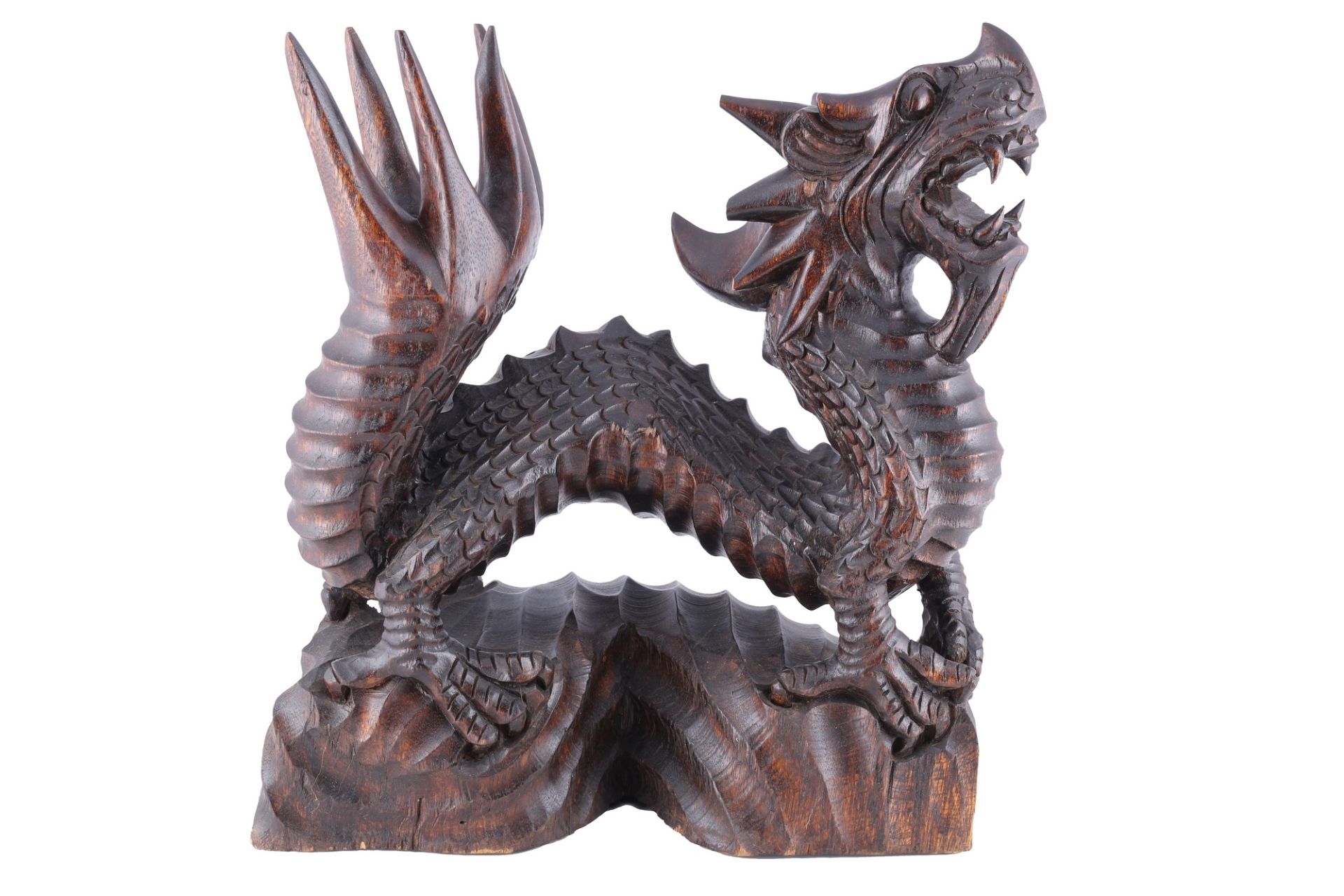 Großer chinesischer Drache, Holzfigur, chinese wooden dragon,