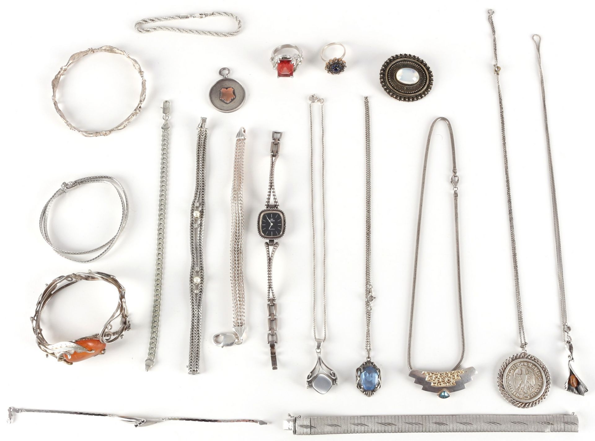 Silberschmuck 19-teiliges Konvolut, silver jewelry lot,