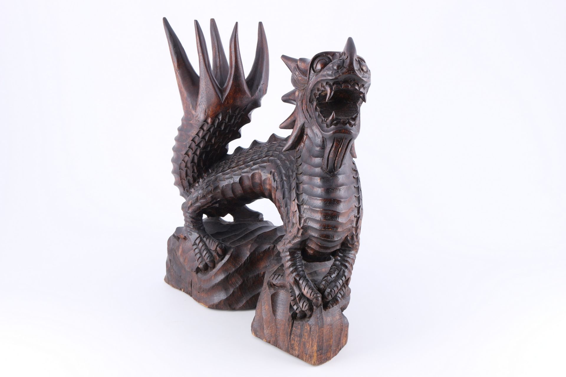 Großer chinesischer Drache, Holzfigur, chinese wooden dragon, - Image 2 of 6