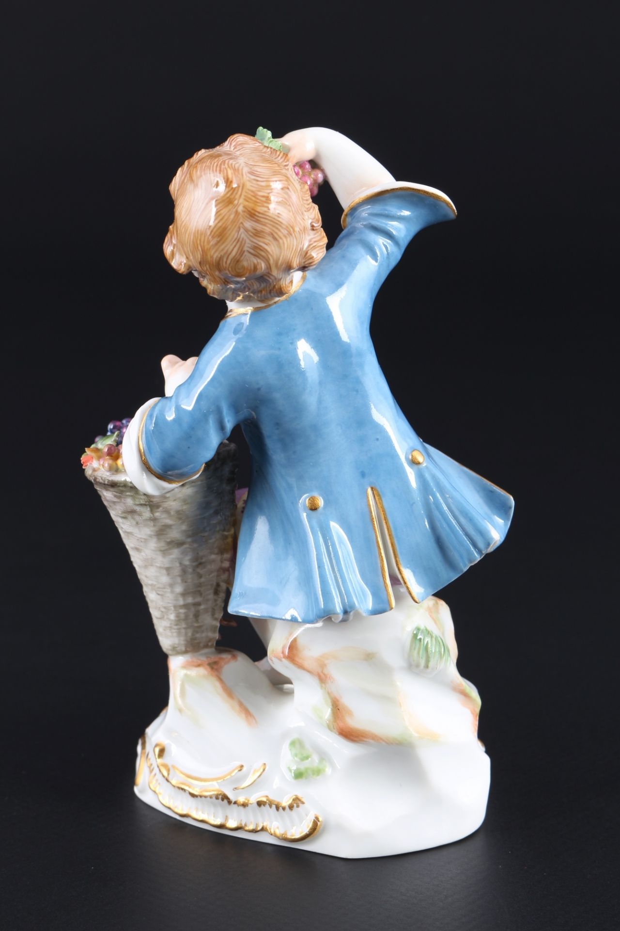 Meissen Gärtnerkind mit Traubenkorb 1.Wahl, gardeners child with grape basket, - Image 3 of 7