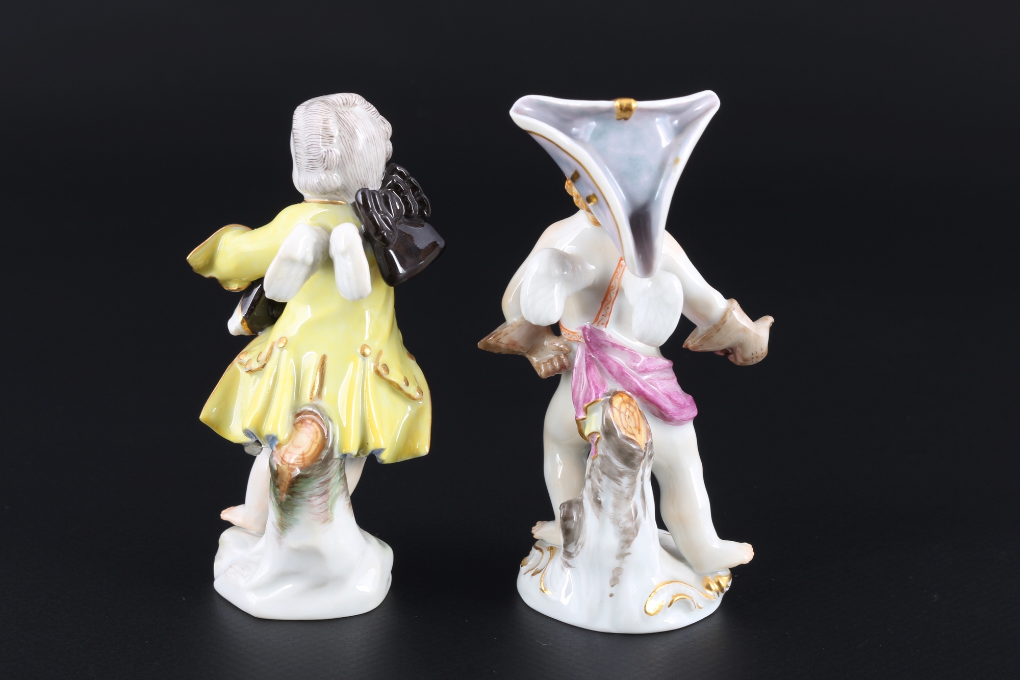 Meissen 2 verkleidete Amoretten mit Pistole und Säbel 1.Wahl, disguised cupids, - Image 3 of 7